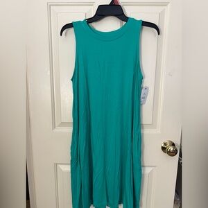 Time and Tru Vibrant Teal Sundress